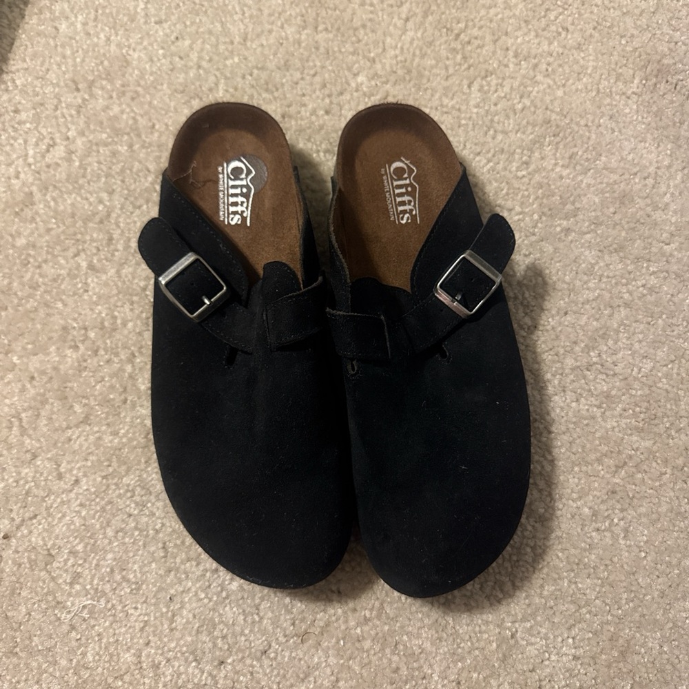 Black Suede Clogs